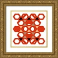 thumbnail image 1 of Homawoo, Richard 12x12 Gold Ornate Wood Framed with Double Matting Museum Art Print Titled - Hexagon Pattern-31, 1 of 4