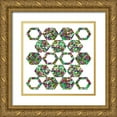 thumbnail image 1 of Homawoo, Richard 12x12 Gold Ornate Wood Framed with Double Matting Museum Art Print Titled - Hexagon Pattern-4, 1 of 4