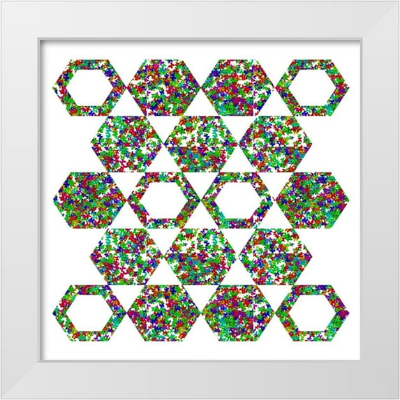 Homawoo, Richard 15x15 White Modern Wood Framed Museum Art Print Titled - Hexagon Pattern-4