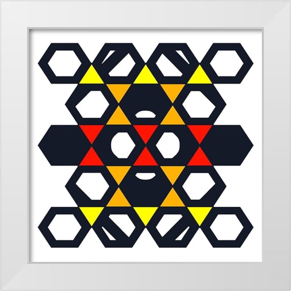 Homawoo, Richard 20x20 White Modern Wood Framed Museum Art Print Titled - Hexagon Pattern-24