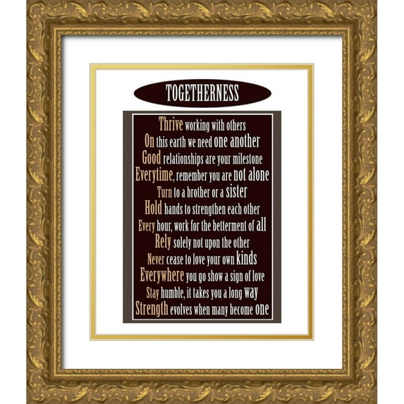 Homawoo, Richard 20x24 Gold Ornate Wood Framed with Double Matting Museum Art Print Titled - Togetherness Word Art