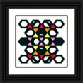 thumbnail image 1 of Homawoo, Richard 26x26 Black Ornate Wood Framed with Double Matting Museum Art Print Titled - Hexagon Pattern-26, 1 of 4
