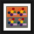 thumbnail image 1 of Homawoo, Richard 26x26 Black Ornate Wood Framed with Double Matting Museum Art Print Titled - Rainbow Geometry-4, 1 of 4