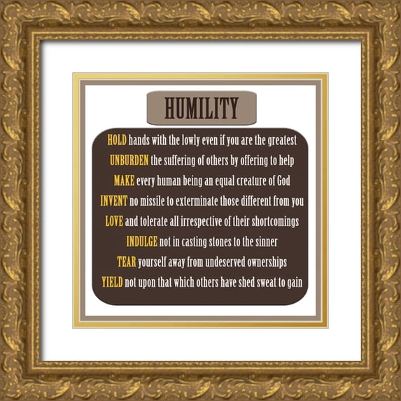 Homawoo, Richard 26x26 Gold Ornate Wood Framed with Double Matting Museum Art Print Titled - Humility Word Art