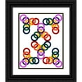 thumbnail image 1 of Homawoo, Richard 26x32 Black Ornate Wood Framed with Double Matting Museum Art Print Titled - Rainbow Circles-16, 1 of 4