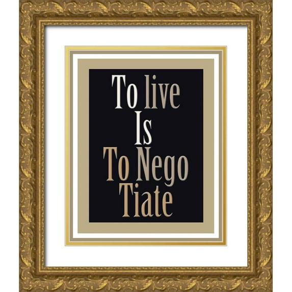 Homawoo, Richard 26x32 Gold Ornate Wood Framed with Double Matting Museum Art Print Titled - Negotiation Word Art-2