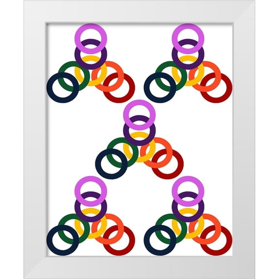 Homawoo, Richard 26x32 White Modern Wood Framed Museum Art Print Titled - Rainbow Circles-5