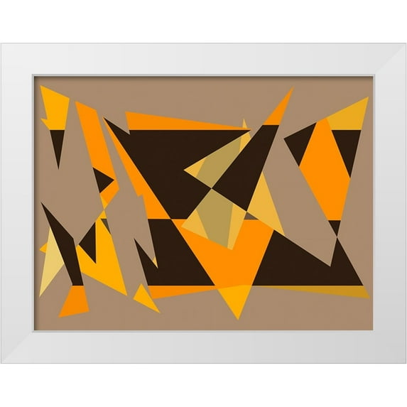 Homawoo, Richard 32x25 White Modern Wood Framed Museum Art Print Titled - Exploration Color Collage