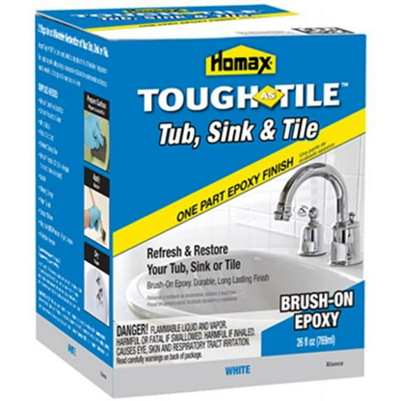Homax 3158 26 oz Tough as Tile Epoxy Enamel Brush On Paint, White