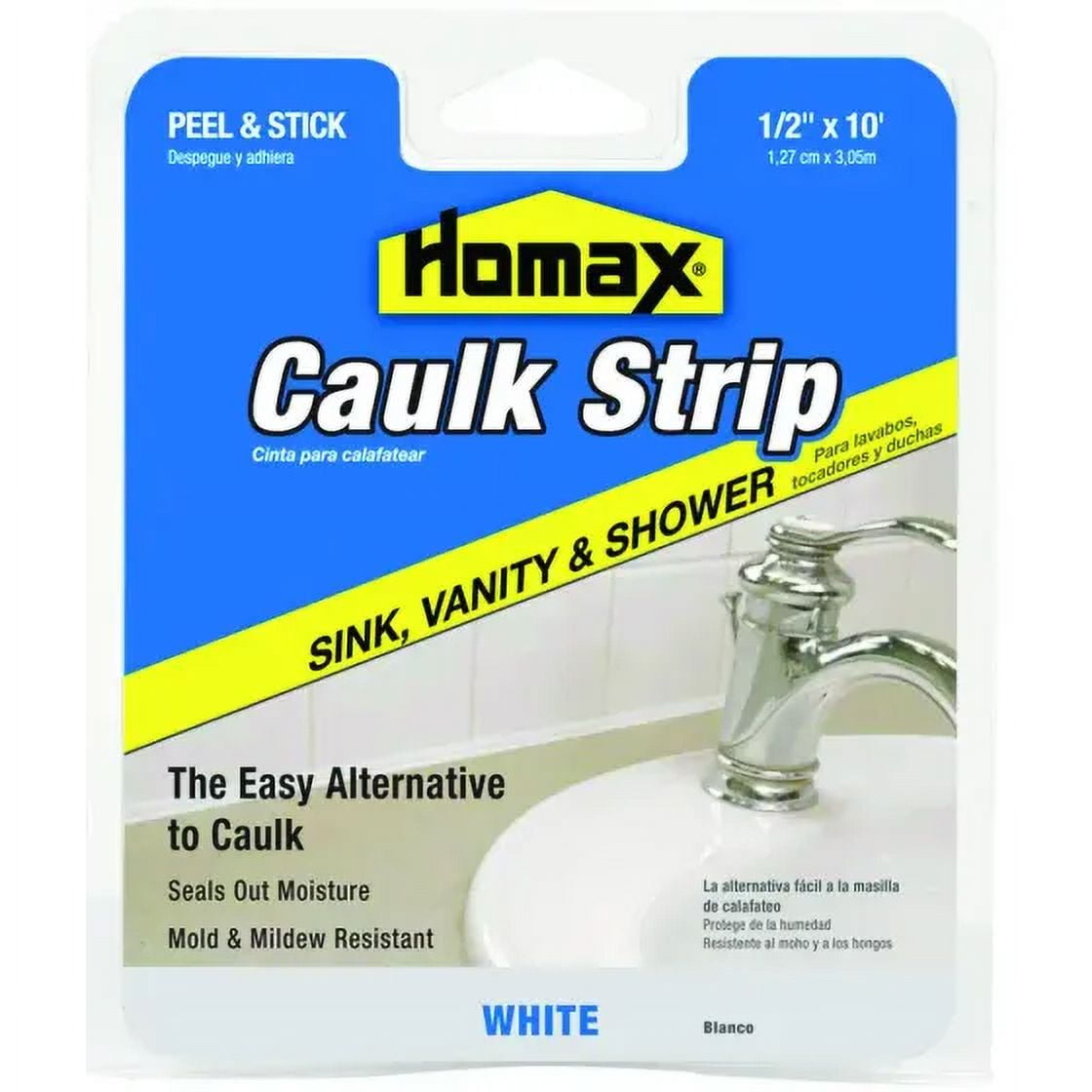 Homax 34038 Magic 12 Foot White Sink And Center Caulkstrip, Each