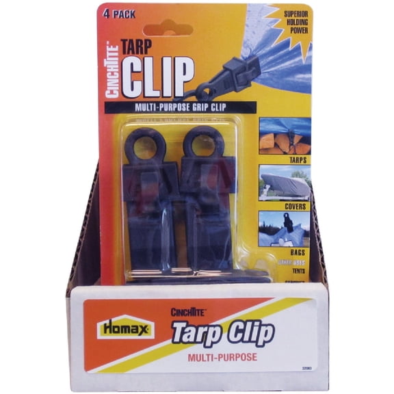 Homax 5304 1/4" Cinchtite Tarp Clips 4 Pack