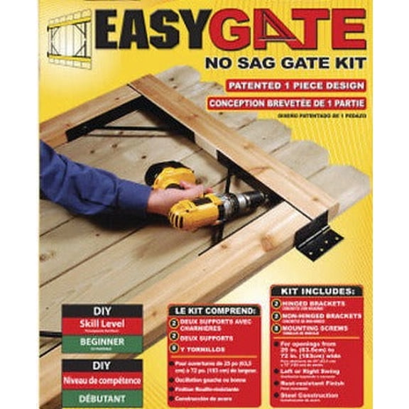 Homax 80099 Easy Gate Steel Construction No-Sag Bracket Kit for Doors Gates - Quantity of 2