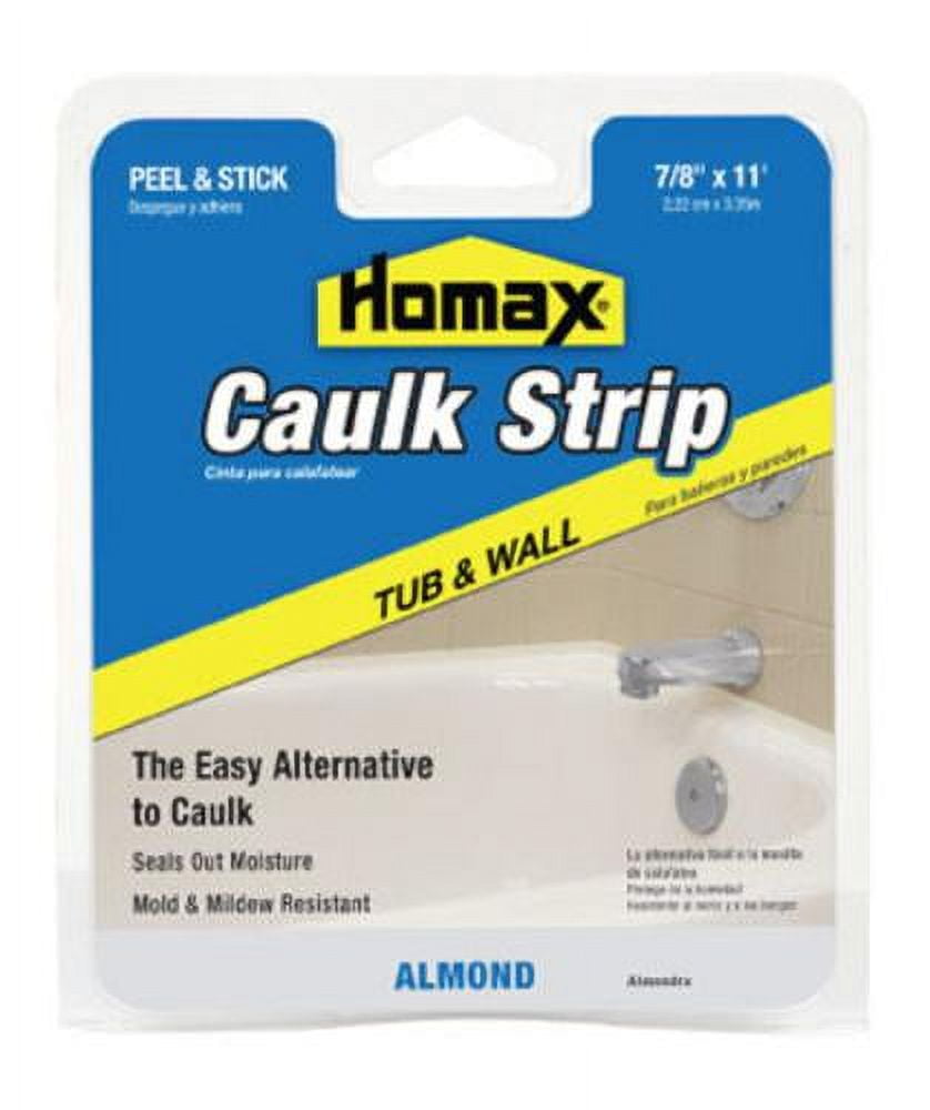 Homax Homax 2404 Tub & Wall Caulkstrip, Almond, 7/8" x 11'
