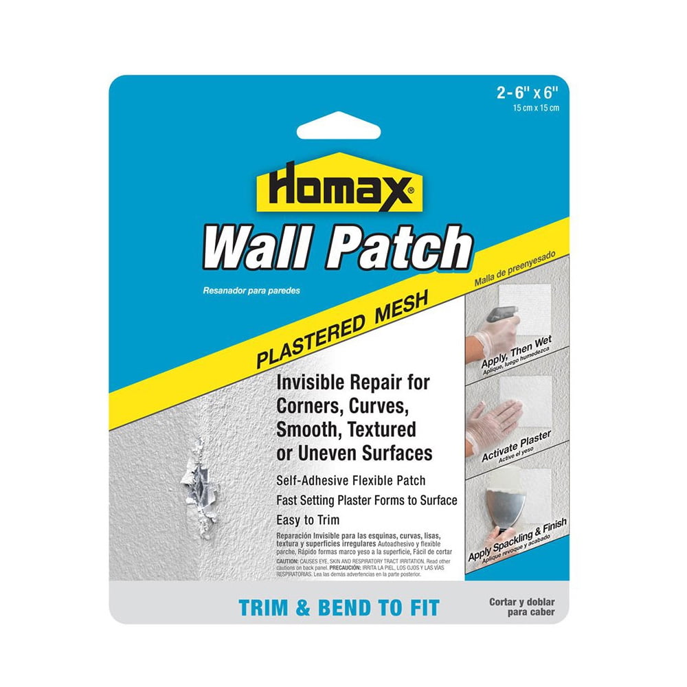 Homax Plastered Mesh Wall Patch, 2 pack 6"x6" Patches