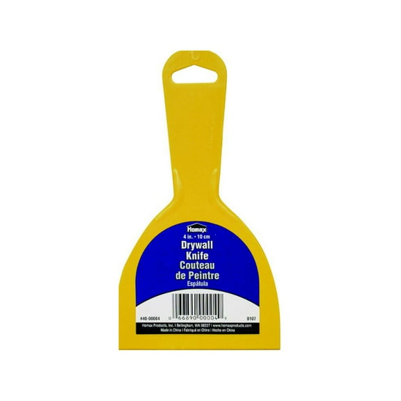 Homax Plastic Drywall Knife Scraper, Patching and Repair Tool, Yellow, 4"