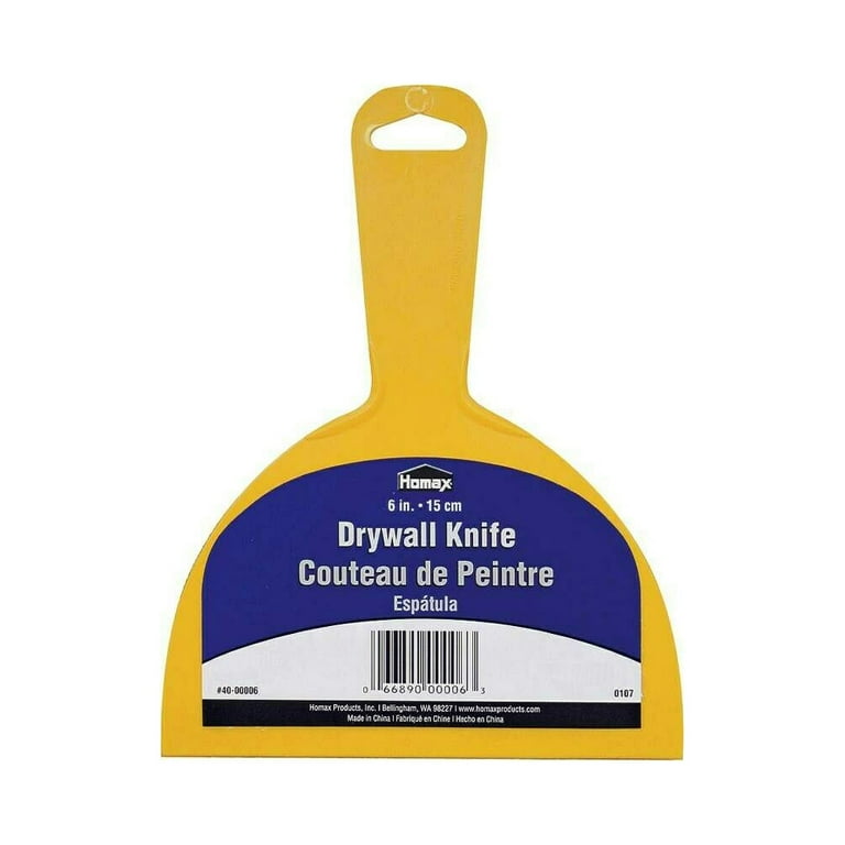 Homax Plastic Putty Drywall Knife Scraper Patching and Repair Tool Yellow 6 inches