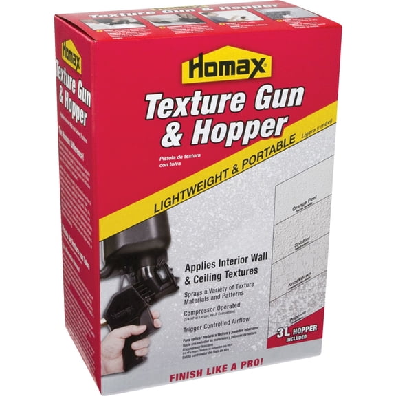 Homax Pneumatic Texture Gun and Hopper, 3L - Texturing Tool 041072046305 Residential Use, Standard Application