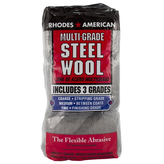 Homax Rhodes American Steel Wool Assorted Grades, 12 Pads