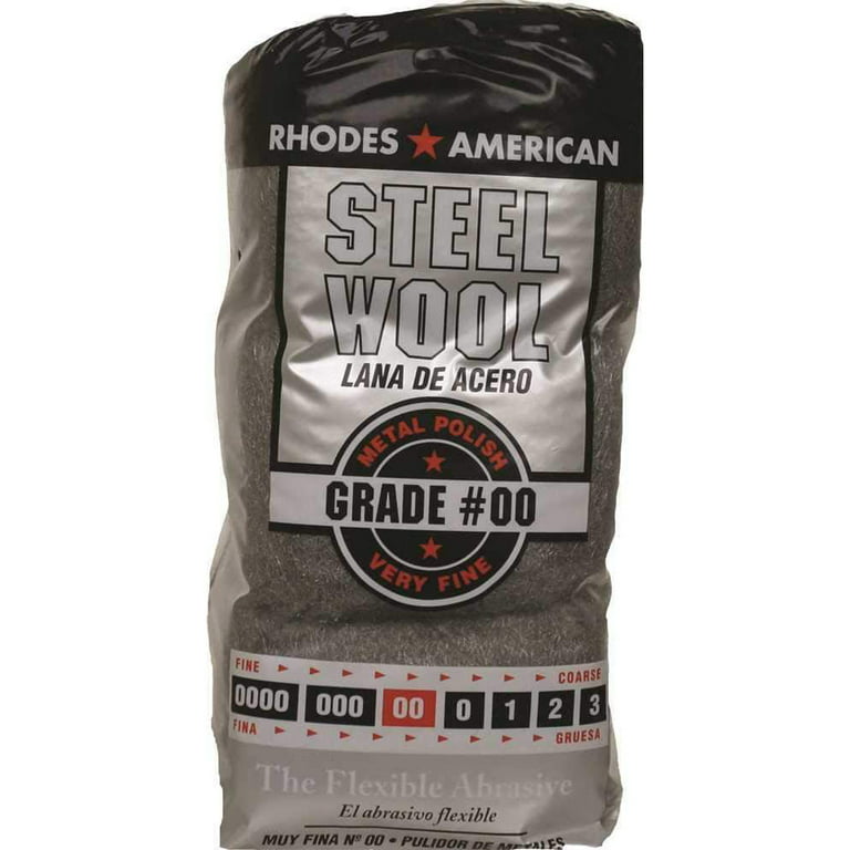 Homax Rhodes American Steel Wool, Very Fine Grade #00, 12 pads
