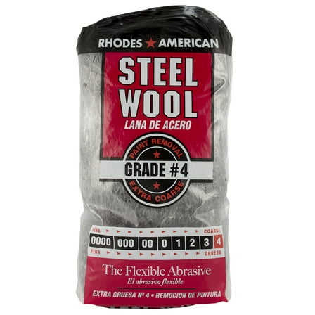 Homax Rhodes American Steel Wool Extra Coarse, Grade 4, 12 Pads