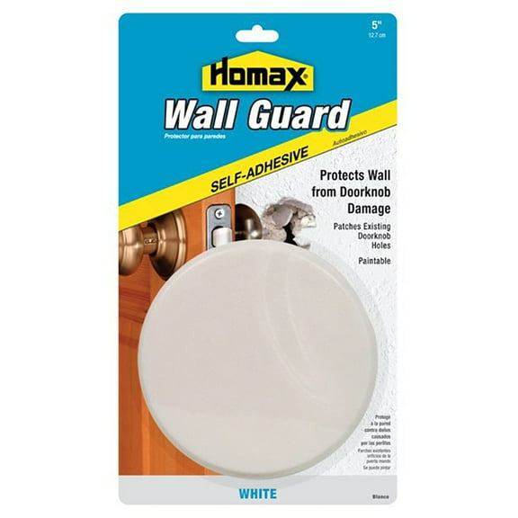 Homax Wall Guard 5 inch Doorknob Damage Protector, White