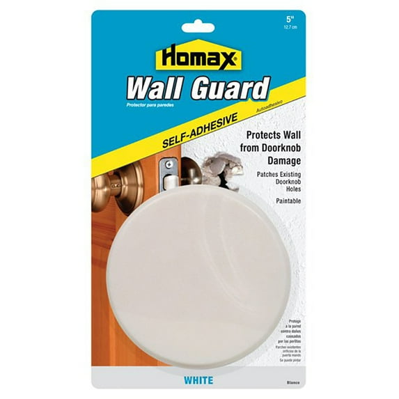 Homax Wall Guard 5 inch Doorknob Damage Protector, White