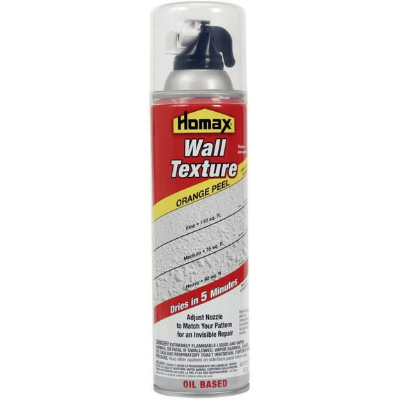 Homax Wall Orange Peel Quick Dry Oil-Based Spray Texture, Orange Peel, White, 10 Ounces