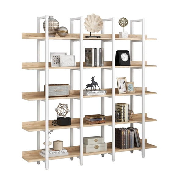 Hombay 5 Tier Large Home Office Bookshelf Bookcase with Metal Frame Display Shelves Holder