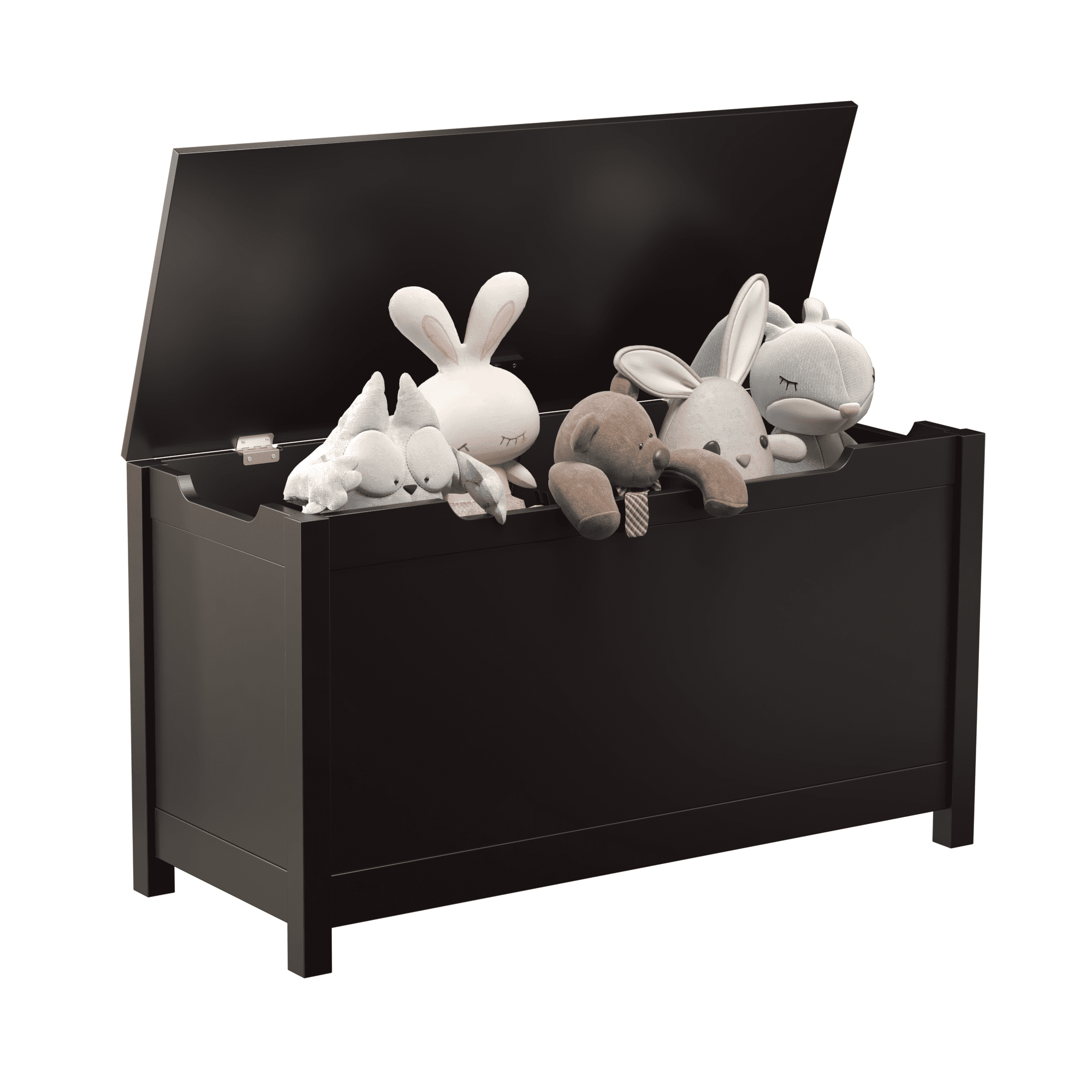 Hombay Wooden Toy Box, Storage Chest Trunk Bench with Safety Hinged Lid for Bedroom Entryway