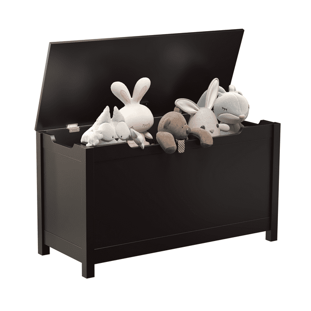 Hombay Wooden Toy Box, Storage Chest Trunk Bench with Safety Hinged Lid