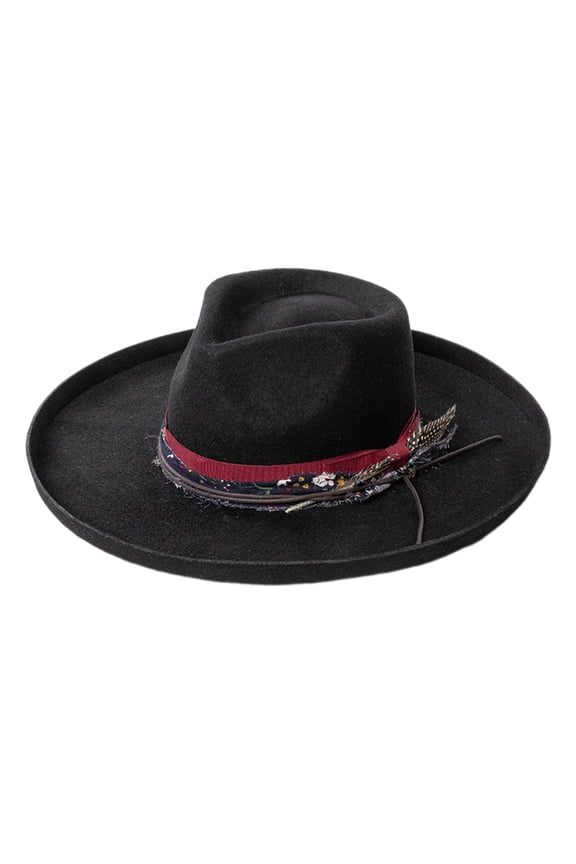 Homburg Wool Hat Gifts for Boyfriend Hat Wide Brimmed Unisex Wear for Gatherings Photo Props