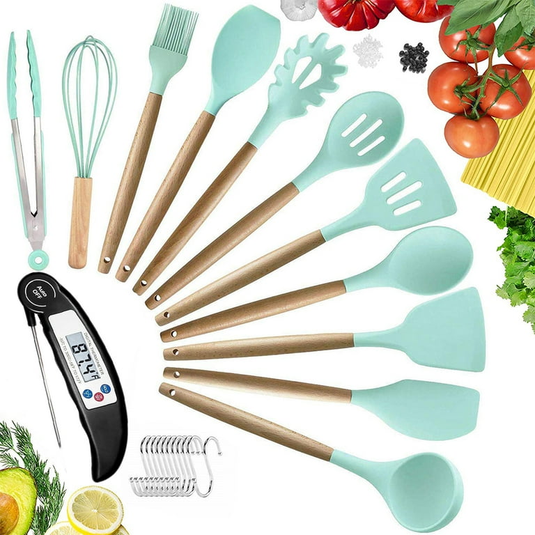11PCS Silicone Cooking Kitchen Utensils Set with Holder, Silicone
