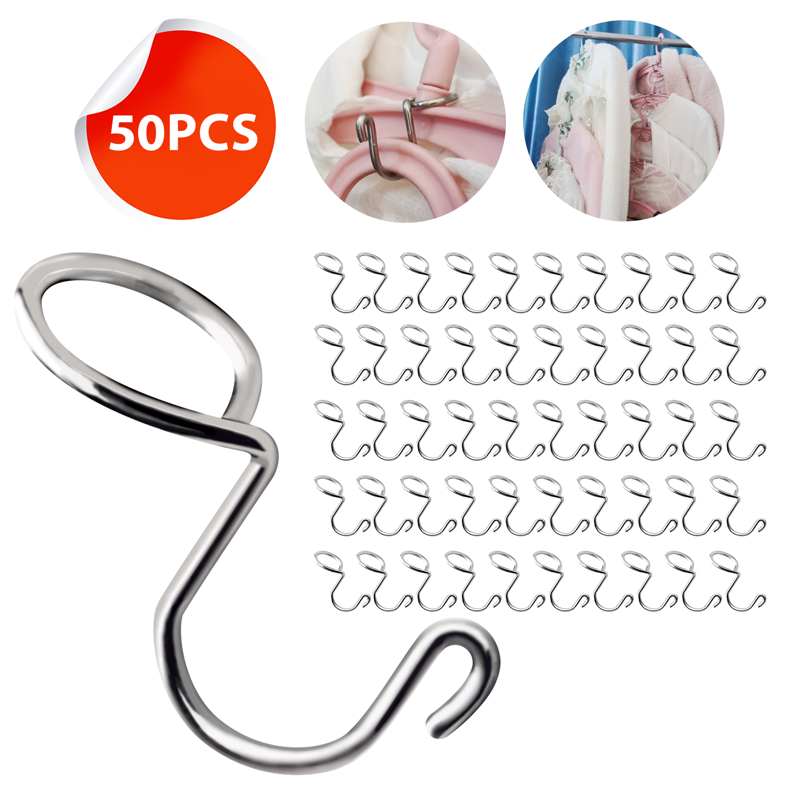 Homchum Triangles Clothes Hanger Connector Hooks, Hanger Metal Mini