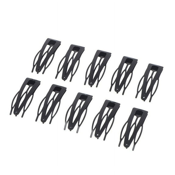 Homchy 10Pcs Double-grip Hair Clips Metal Snap Barrettes Women Hair Styling Tools