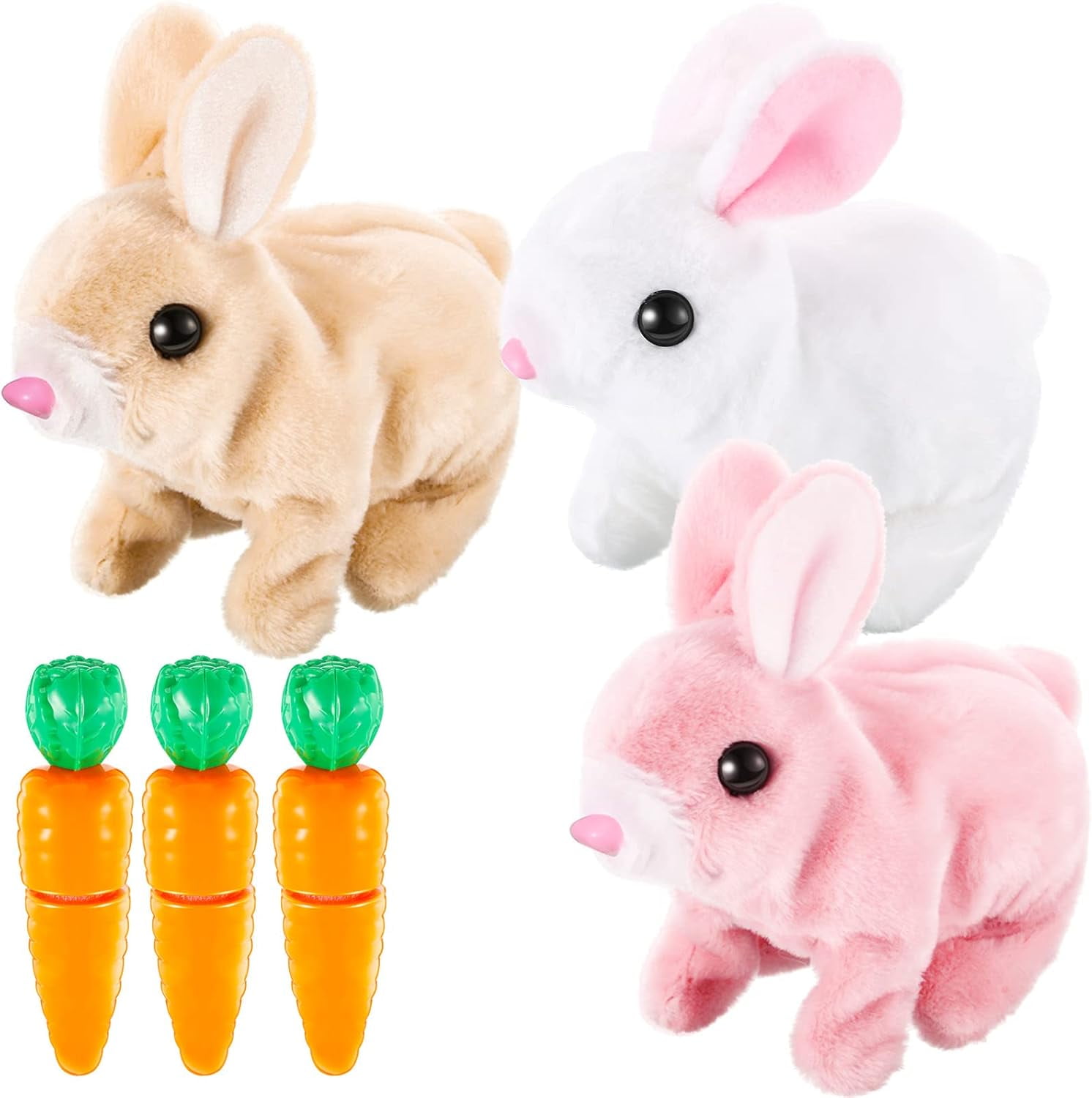 Homchy 3 Set Bunny Toys Hopping Bunny Toys Interactive Toys Bunnies Can ...