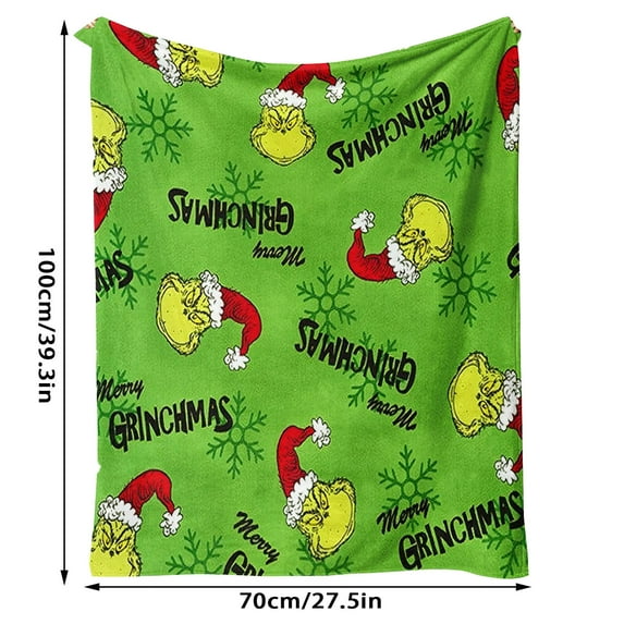 Homchy Christmas Blanket Green Super Soft Flannel Fleece Christmas Decoration Throw Blanket for Xmas Gift, All Seasons, Warm, Breathable, Lightweight Comfortable