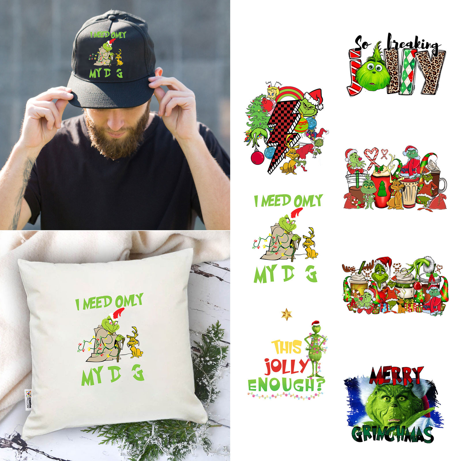 Homchy Christmas Decoration Christmas Iron On Transfer Heat Transfer Design  Sticker Vinyl Patches Transfer Paper for Clothing Hat Pillow Backpack  Christmas Decor Gifts 