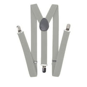 Homchy Mens & Womens One Size Suspenders Adjustable Suspenders with Heavy Duty Clip for Work, Gray