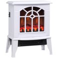 thumbnail image 1 of Homcom Electric Fireplace Stove,18" Freestanding Fireplace Heater with Realistic Flame,Overheating Protection,Portable,750W/1500W,White,White Plastic Furniture Primary Living Space Indoor Fireplaces, 1 of 10