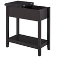 thumbnail image 1 of Homcom End Table,Narrow Side Table with Flip Top,Storage Cabinet,Bottom Shelf for Living Room,Dark Coffee,Dark Coffee Mdf Furniture Primary Living Space Tables, 1 of 10