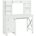thumbnail image 1 of Homcom Farmhouse Computer Desk with Hutch and Cabinet, Home Office Desk with Storage, White, 1 of 9