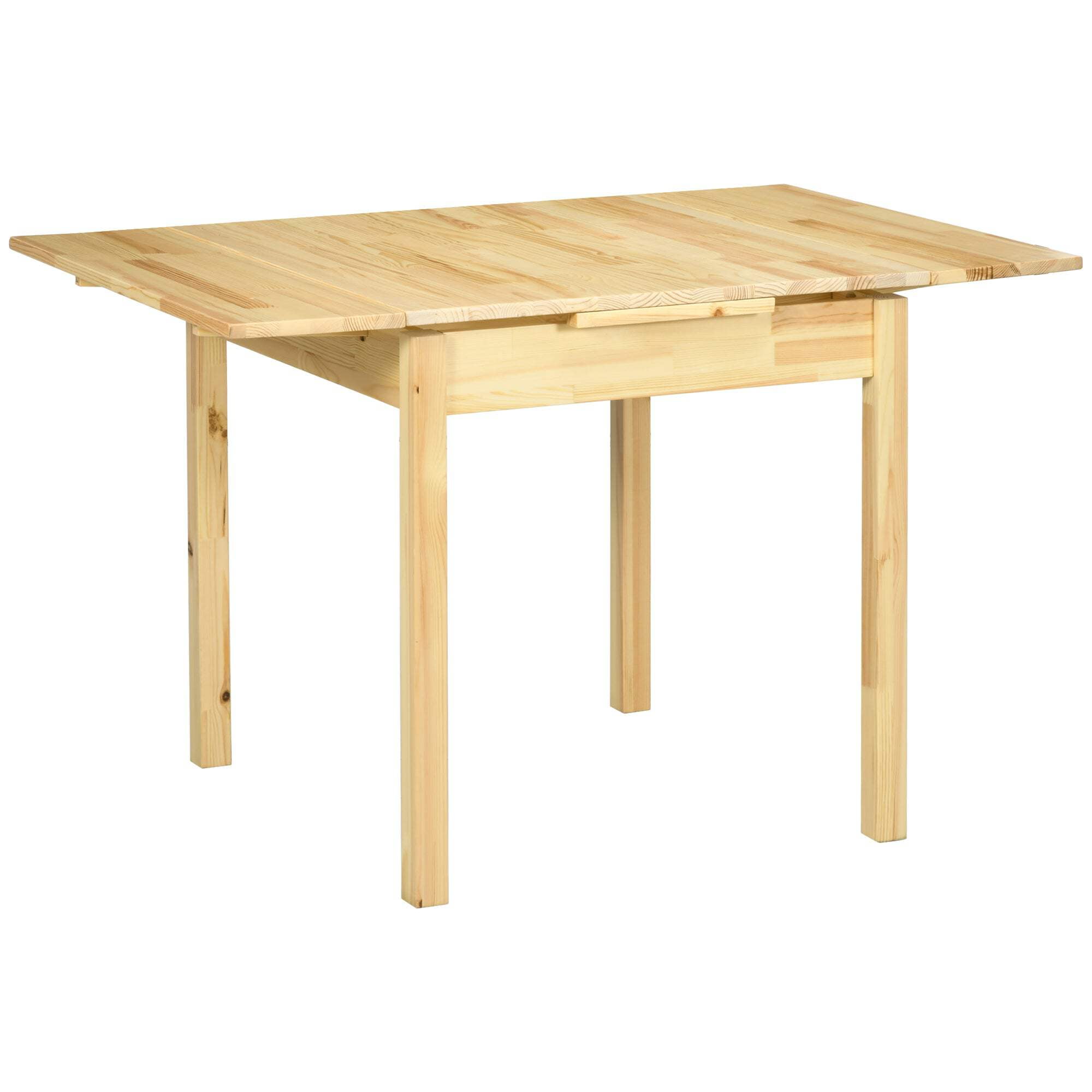 Folding Dining Table With Pine Wood Frame, Drop Leaf Tables For