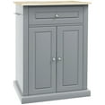 thumbnail image 1 of Homcom Rolling Kitchen Island Cart,Portable Serving Trolley Table with Drawer,Adjustable Shelf and 2 Towel Racks,Grey,Grey Mdf Furniture Dining Kitchen Islands Carts, 1 of 7