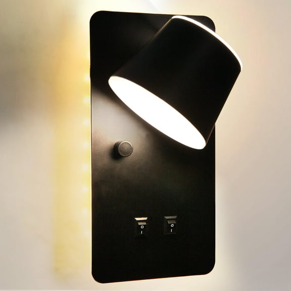Homdec 12V RV LED Bedside Reading Light with Switch, 330 Rotatable 12Volts RV Vanity Wall Sconce, Black Finished, 12Volt RV Interior Lights for RV Camper Trailer Motorhome Boat