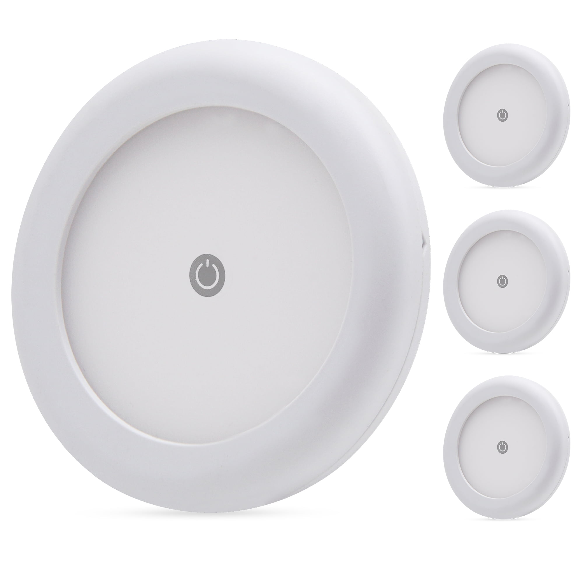 Homdec 3Inch DC 12V RV LED Dome Light Fixture with Touch Dimmable Switch, 3W RV Boat LED Ceiling Puck Light, Ultra Slim RV Interior Lighting for Car/RV/Trailer/Camper/Boat Warm White 3500K, 3 Pack