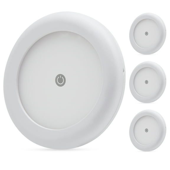 Homdec 3Inch DC 12V RV LED Dome Light Fixture with Touch Dimmable Switch, 3W RV Boat LED Ceiling Puck Light, Ultra Slim RV Interior Lighting for Car/RV/Trailer/Camper/Boat Warm White 3500K, 3 Pack