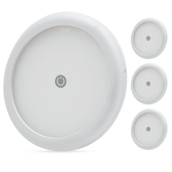 Homdec 4.5" DC 12V RV LED Dome Light Fixture with Touch Dimmable Switch, 4W RV Boat LED Ceiling Puck Light, Ultra Slim RV Interior Lighting for Car/RV/Trailer/Camper/Boat Warm White 3500K, 3 Pack