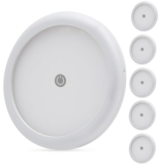 Homdec 4.5" DC 12V RV LED Dome Light Fixture with Touch Dimmable Switch, 4W RV Boat LED Ceiling Puck Light, Ultra Slim RV Interior Lighting for RV/Trailer/Camper/Boat Warm White 3500K, 6 Pack