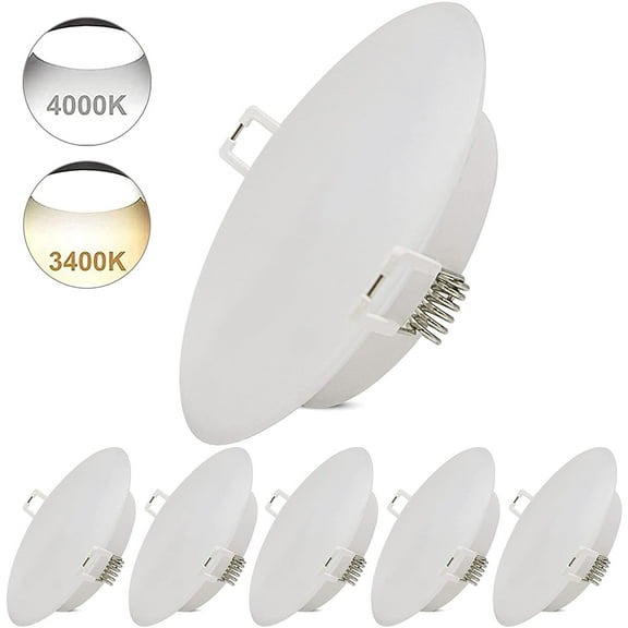 Homdec LED RV Puck Light, Dia: 3Inch, 6Packs Recessed Mount Ceiling Down Light, LED Cabinet Light, 12V Interior Lights for RV, Camper, Caravan, Boat, Motorhome