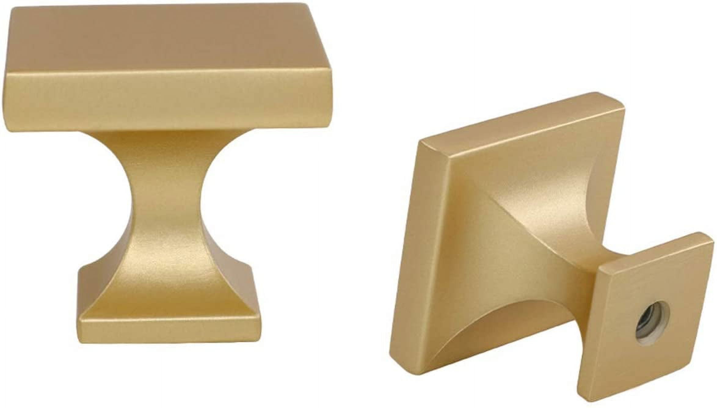 Homdiy 10 Pack Gold Knobs for Dresser Square Drawer Knobs Solid Brushed